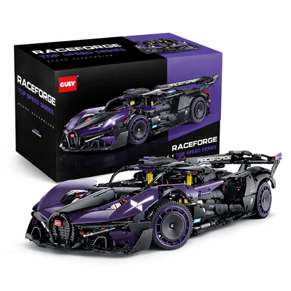 GULY 10643 Bugatti Bolide 1:8 Supercar – 3300+ Teile Technic Hypercar mit W16 Motor, Federung & RC-Option