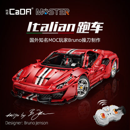 CaDA C61042W Roter Supersportwagen 3187 Teile – Technik Klemmbaustein