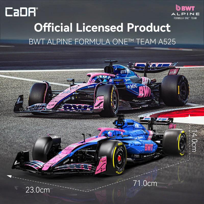 CaDA BWT Alpine F1 Team A525 C64012W – Formel 1 Klemmbaustein Modellauto 1:8 mit 2173 Teilen