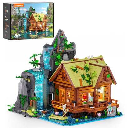 Lumibricks L9083 Waterfall Cabin – 2539 Teile Berghütte mit Wasserfall & LED Klemmbausteine