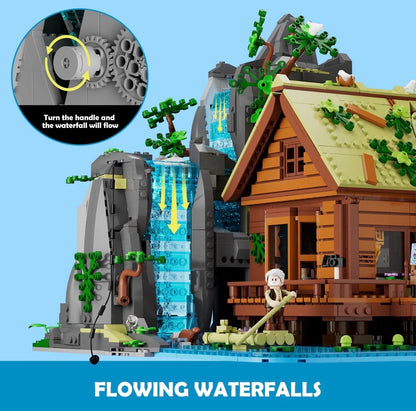 Lumibricks L9083 Waterfall Cabin – 2539 Teile Berghütte mit Wasserfall & LED Klemmbausteine