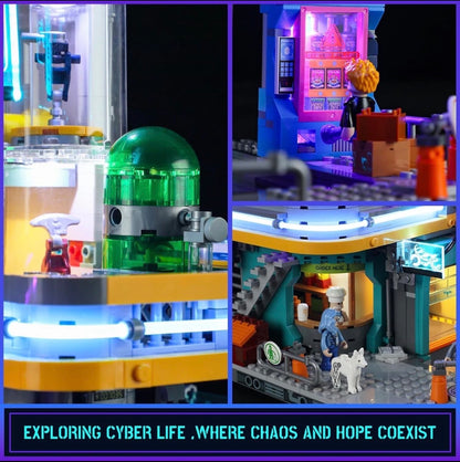 Lumibricks F9042 Cyberpunk Apartments – 2507 Teile Modular Gebäude mit LED Klemmbausteine