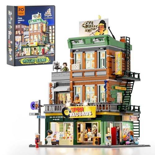 Lumibricks F9058 Record Store – 1980 Teile Schallplattenladen mit LED Klemmbausteine