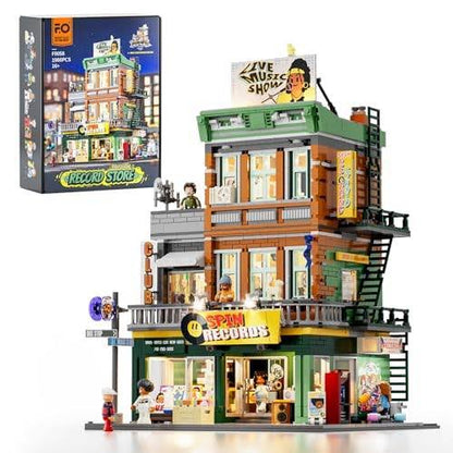 Lumibricks F9058 Record Store – 1980 Teile Schallplattenladen mit LED Klemmbausteine