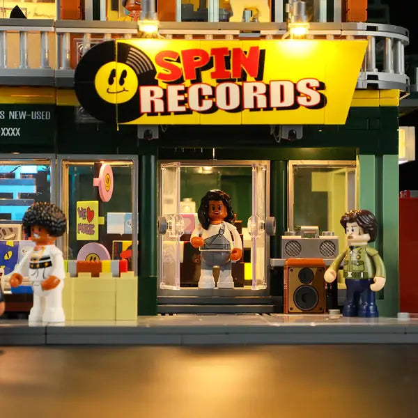 Lumibricks F9058 Record Store – 1980 Teile Schallplattenladen mit LED Klemmbausteine