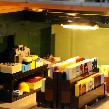 Lumibricks F9058 Record Store – 1980 Teile Schallplattenladen mit LED Klemmbausteine