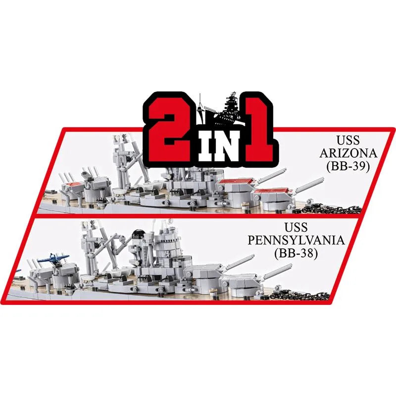 COBI USS Pennsylvania / USS Arizona Executive Edition (4842) – 2in1 Schlachtschiff 1:300 | 2088 Teile