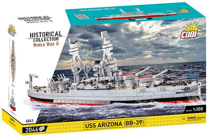 COBI USS Arizona BB-39 4843 – Schlachtschiff 1:300 mit 2.046 Teilen | Historisches Klemmbaustein-Modell