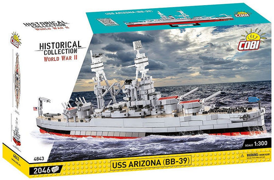 COBI USS Arizona BB-39 4843 – Schlachtschiff 1:300 mit 2.046 Teilen | Historisches Klemmbaustein-Modell
