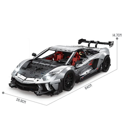 Small Angle JD042 Super Car – Technik-Sportwagen im Maßstab 1:8 mit Beleuchtung, 4.999 Teile