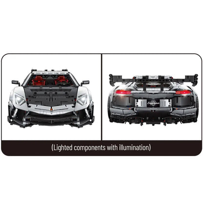 Small Angle JD042 Super Car – Technik-Sportwagen im Maßstab 1:8 mit Beleuchtung, 4.999 Teile