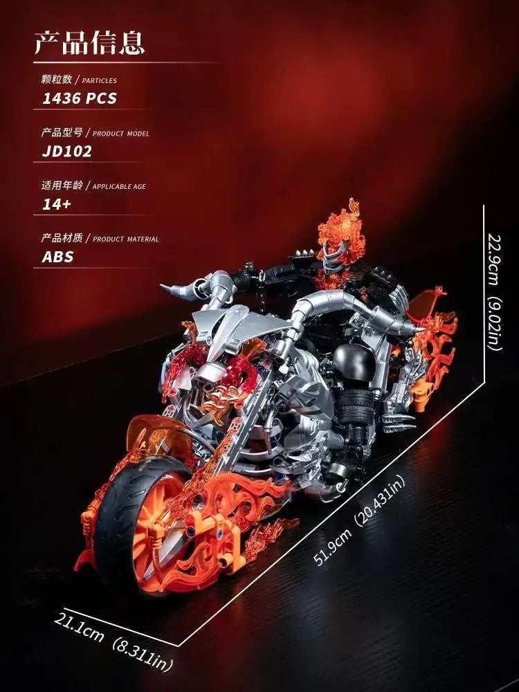 XJD Small Angle JD102 Ghost Knight Motorrad – 1.436 Teile