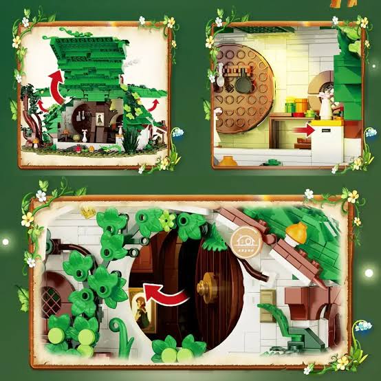 DK 6031 Dwarf Cabin – Zwergenhaus mit Beleuchtung, 1.088 Teile