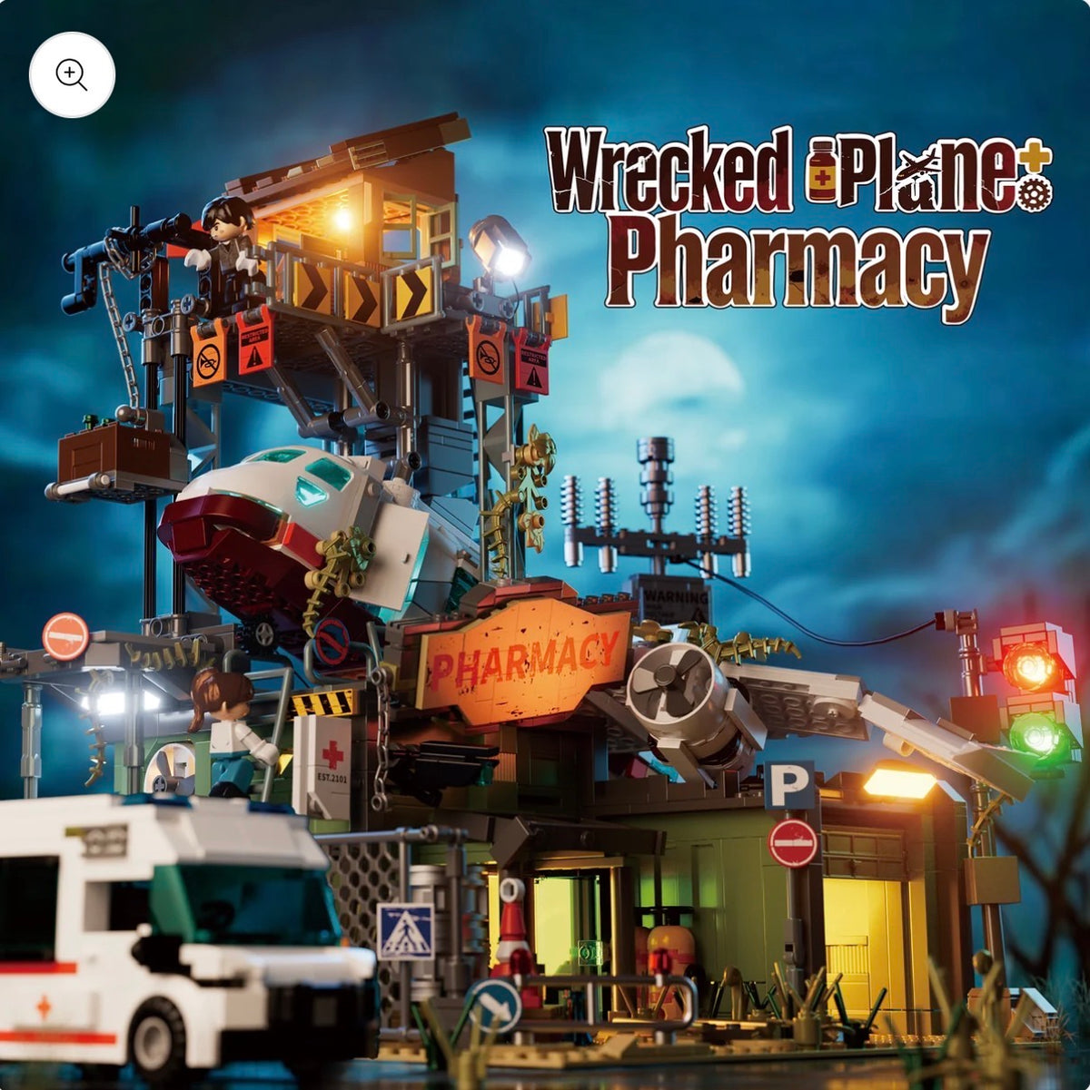 IAMBRICK Wrecked Plane Pharmacy – 2.076 Teile