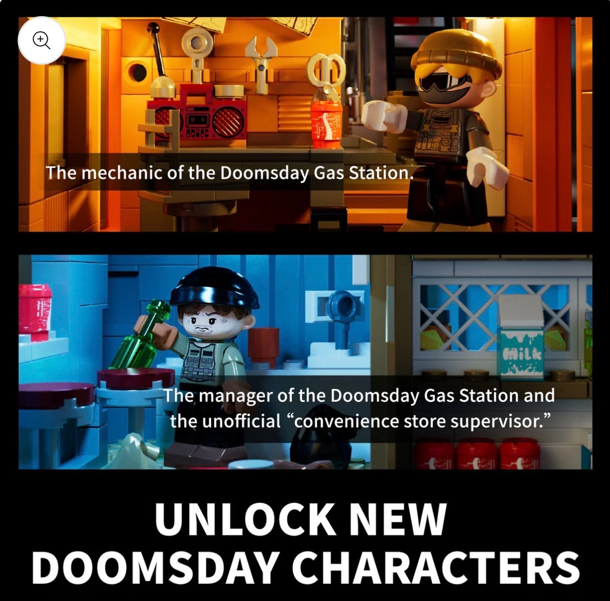 IAMBRICK Doomsday Gas Station – Endzeit-Tankstelle mit Beleuchtung, 2043 Teile