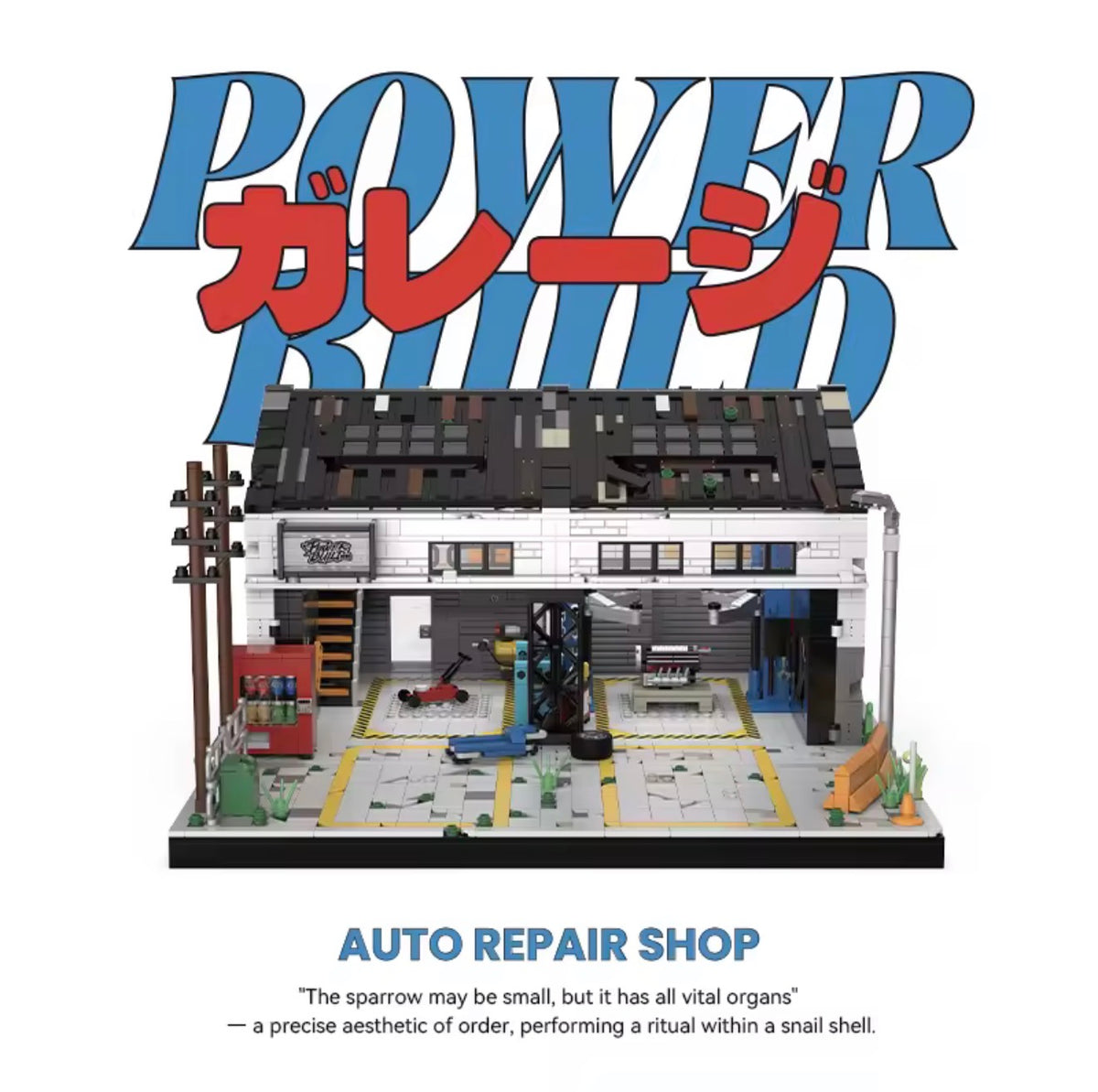 Power Build PB8867 Autowerkstatt – Klemmbaustein-Set mit 3.548 Teilen & Beleuchtung