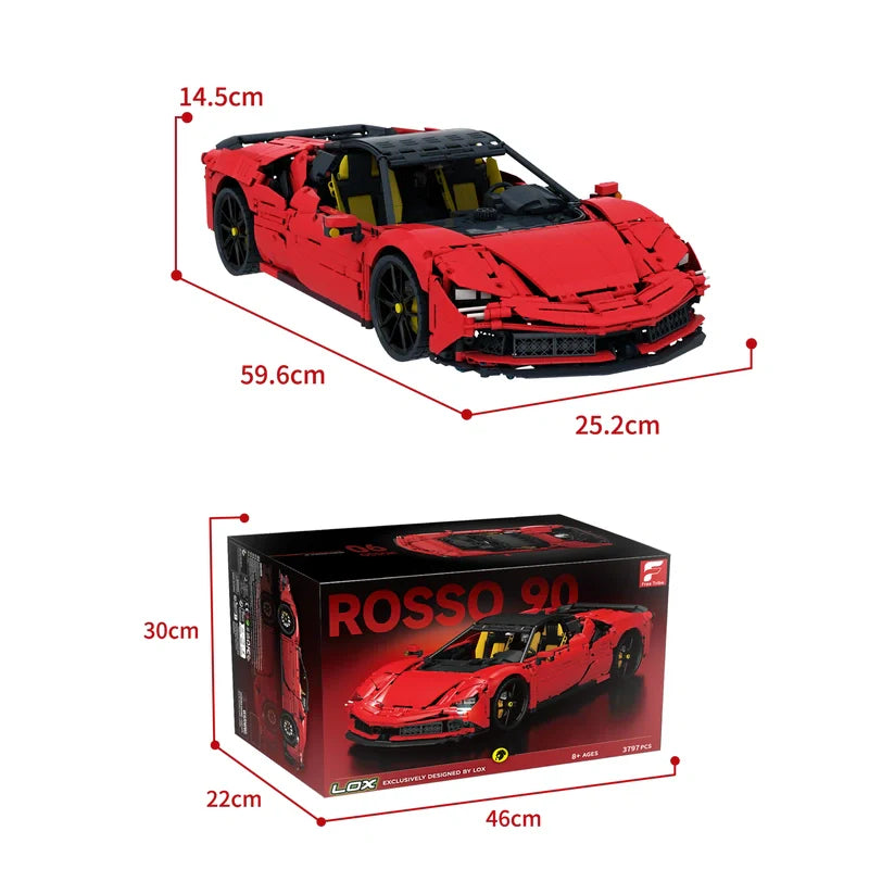 Free Tribe 31006 Rosso 90 – Roter Supersportwagen mit 3.988 Teilen