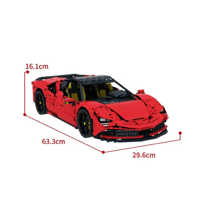 Free Tribe 31006 Rosso 90 – Roter Supersportwagen mit 3.988 Teilen