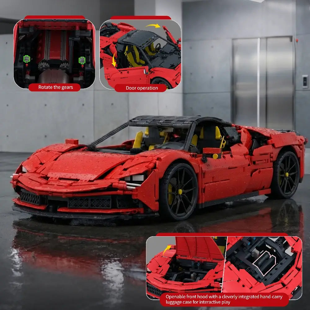 Free Tribe 31006 Rosso 90 – Roter Supersportwagen mit 3.988 Teilen