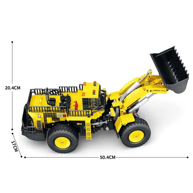 REOBRIX 22009 Gelber Radlader – Dynamisches Klemmbaustein-Modell | 1876 Teile Bau-Set