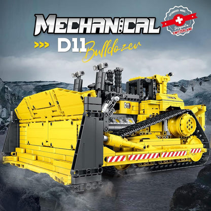 REOBRIX 22001 Mechanical Bulldozer – RC-Ferngesteuerter Bulldozer-Bausatz | 1988 Teile Technik-Set