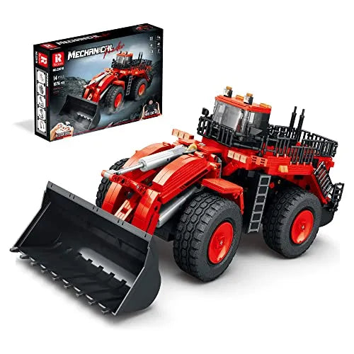 REOBRIX 22010 Roter Radlader – Dynamisches Klemmbaustein-Modell | 600+ Teile Bau-Set