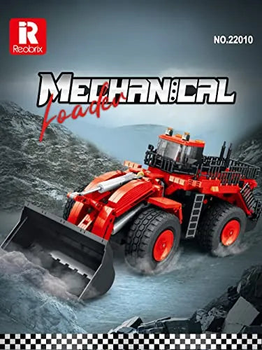 REOBRIX 22010 Roter Radlader – Dynamisches Klemmbaustein-Modell | 600+ Teile Bau-Set