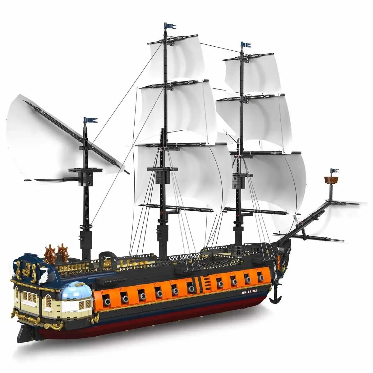 Mould King 13192 Imperiale Fregatte – 3580 Teile XXL Kriegsschiff Modell | 89 cm Segelschiff | Kompatibel mit Klemmbausteinen