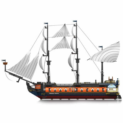 Mould King 13192 Imperiale Fregatte – 3580 Teile XXL Kriegsschiff Modell | 89 cm Segelschiff | Kompatibel mit Klemmbausteinen