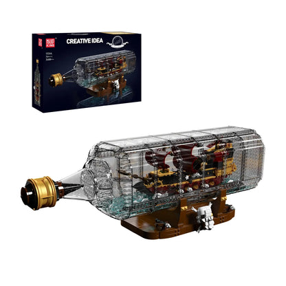Mould King 10066 Queen Revenger Ship in a Bottle – 2488 Teile Flaschenschiff Modell | 54 cm Display-Set | Klemmbausteine