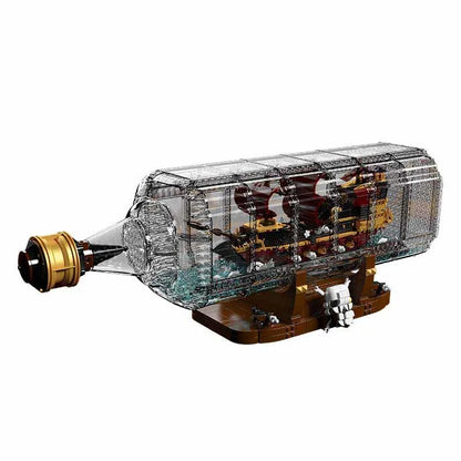 Mould King 10066 Queen Revenger Ship in a Bottle – 2488 Teile Flaschenschiff Modell | 54 cm Display-Set | Klemmbausteine