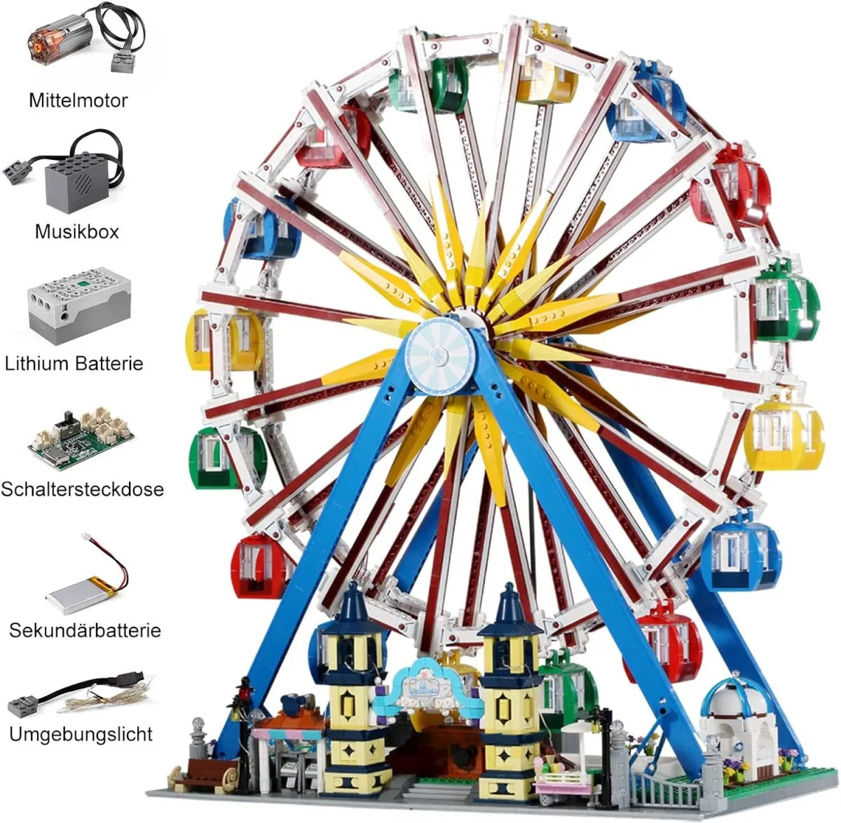 Mould King 11006 Motorisiertes Riesenrad – 3836 Teile LED Ferris Wheel | Großes Kirmes-Modell | Kompatibel