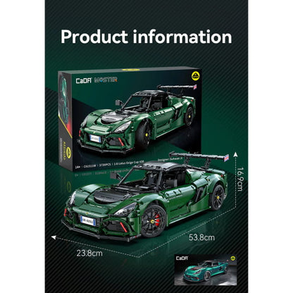 CaDA C61511W Lotus Exige Cup 430 – 3730 Teile Sportwagen Modell | 1:8 Klemmbaustein-Set
