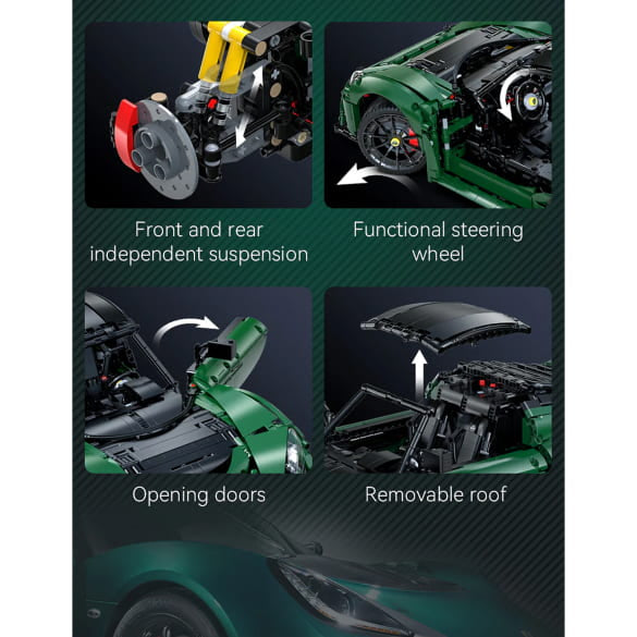 CaDA C61511W Lotus Exige Cup 430 – 3730 Teile Sportwagen Modell | 1:8 Klemmbaustein-Set