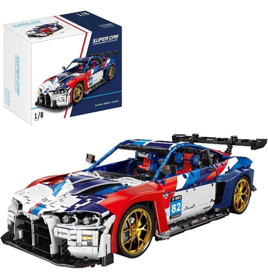 XJD JD040 BMW M4 GT3 – 4556 Teile Klemmbaustein Sportwagen Modell | 1:8 Bausatz