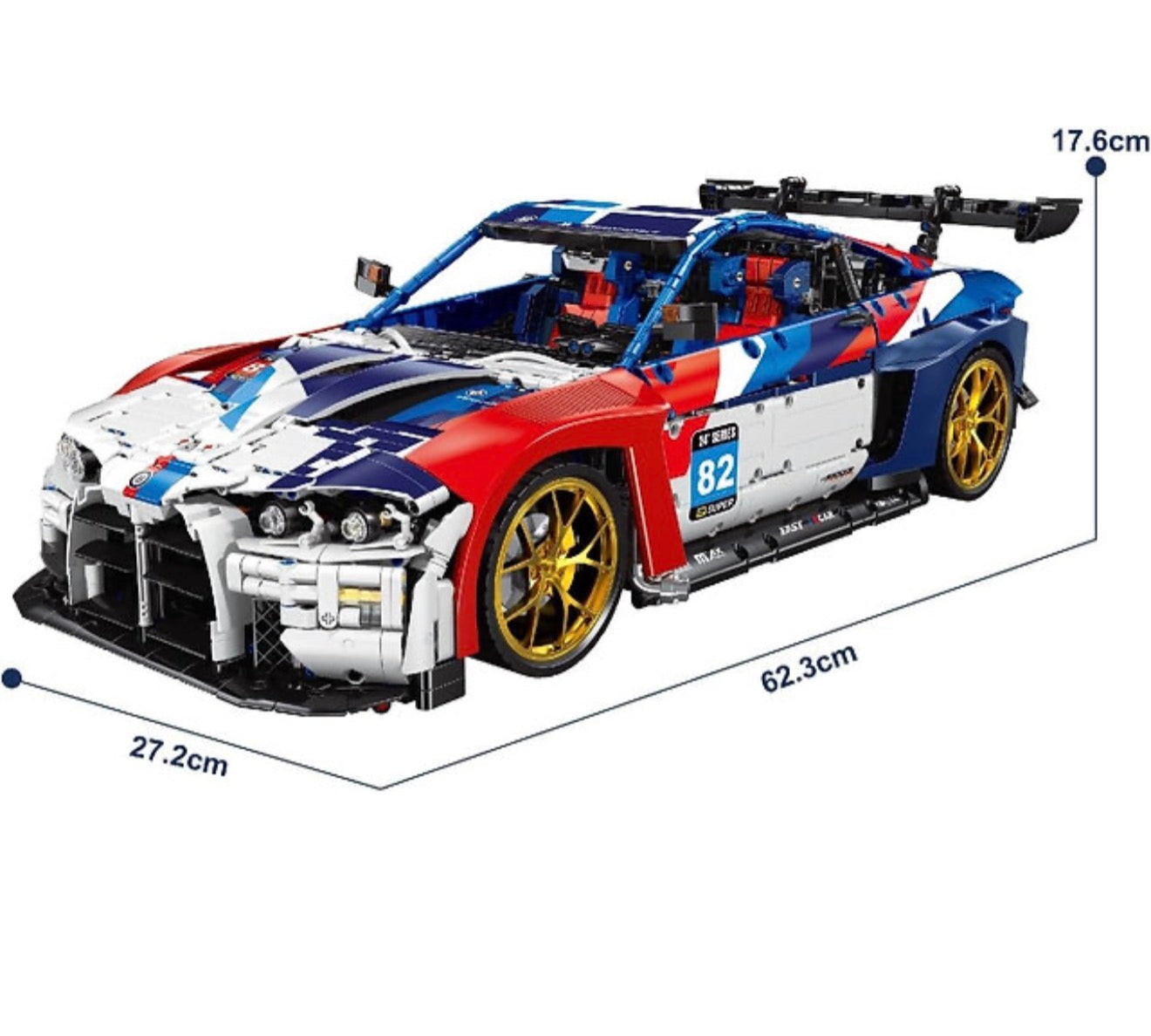 XJD JD040 BMW M4 GT3 – 4556 Teile Klemmbaustein Sportwagen Modell | 1:8 Bausatz