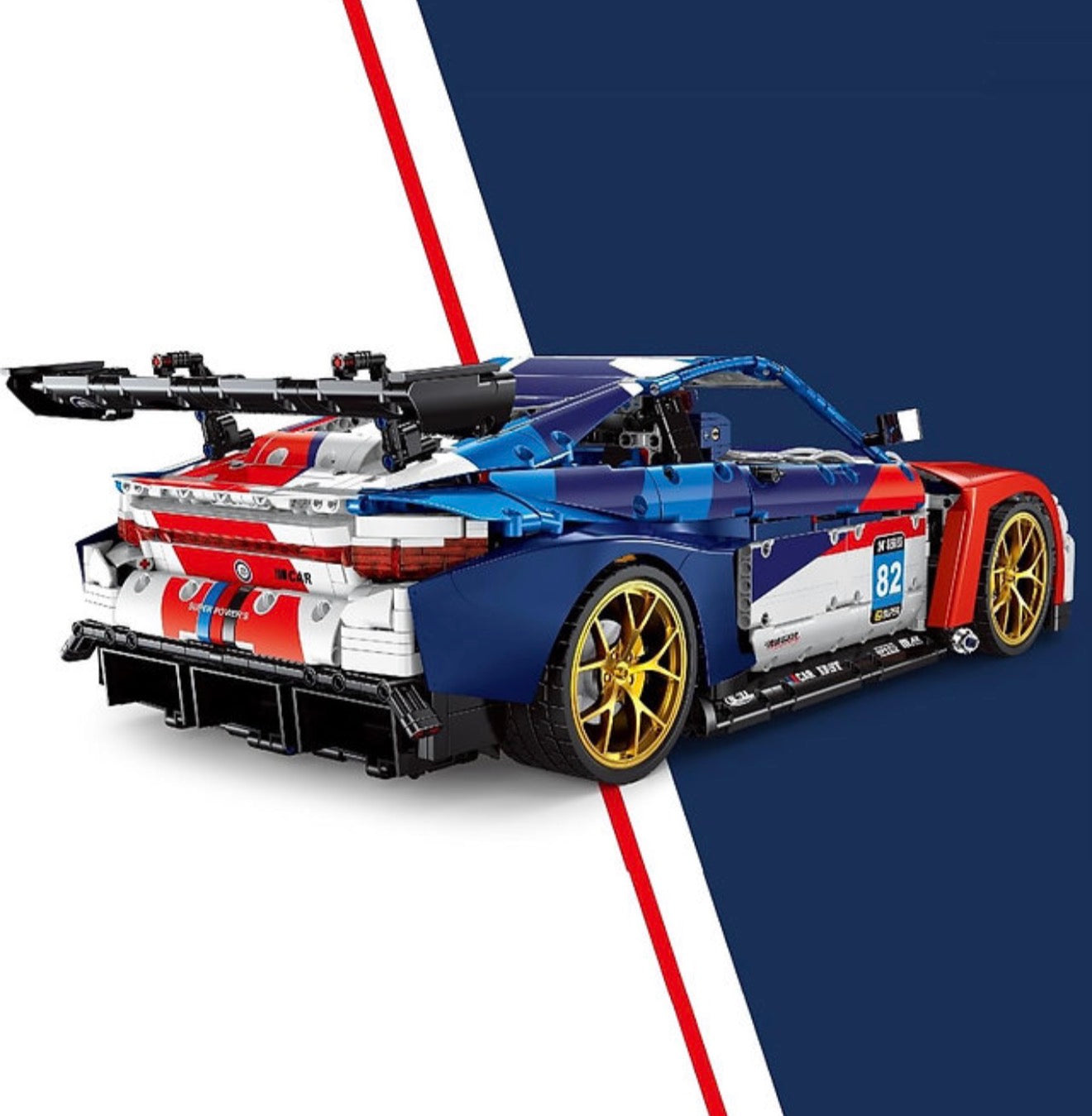 XJD JD040 BMW M4 GT3 – 4556 Teile Klemmbaustein Sportwagen Modell | 1:8 Bausatz