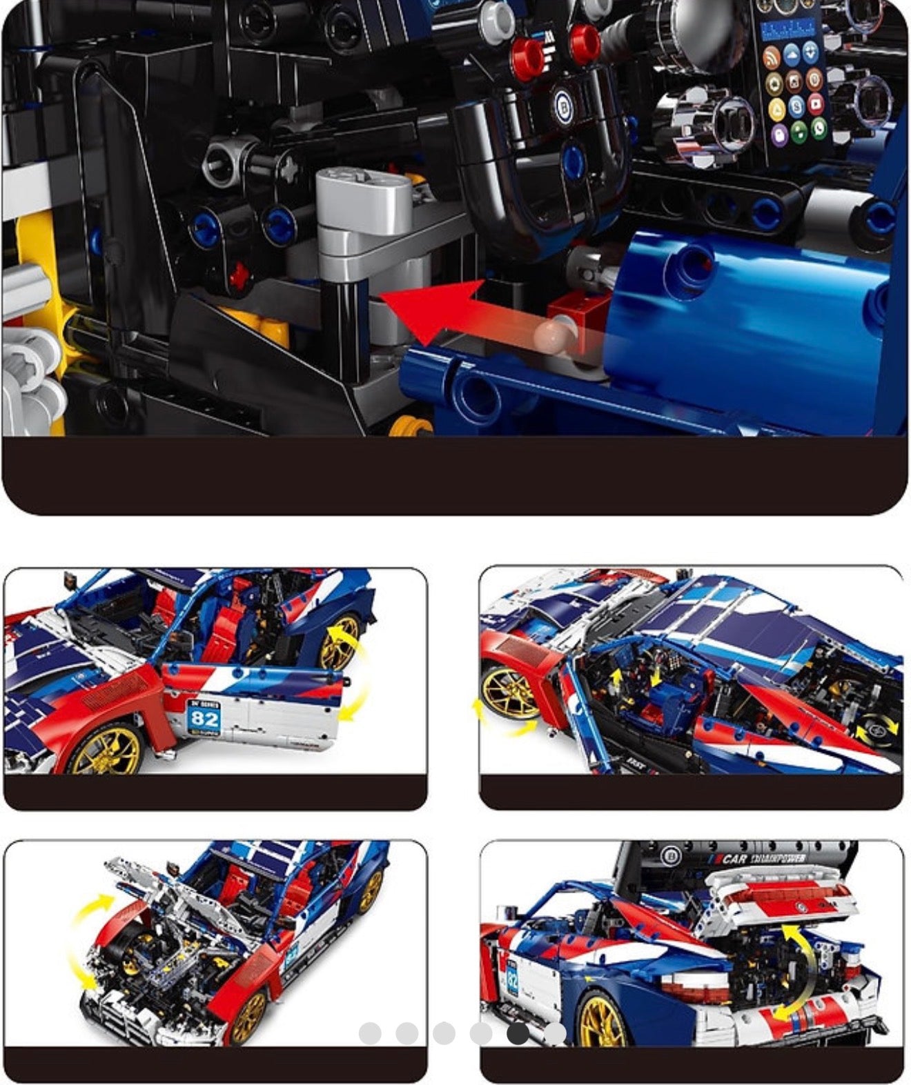 XJD JD040 BMW M4 GT3 – 4556 Teile Klemmbaustein Sportwagen Modell | 1:8 Bausatz