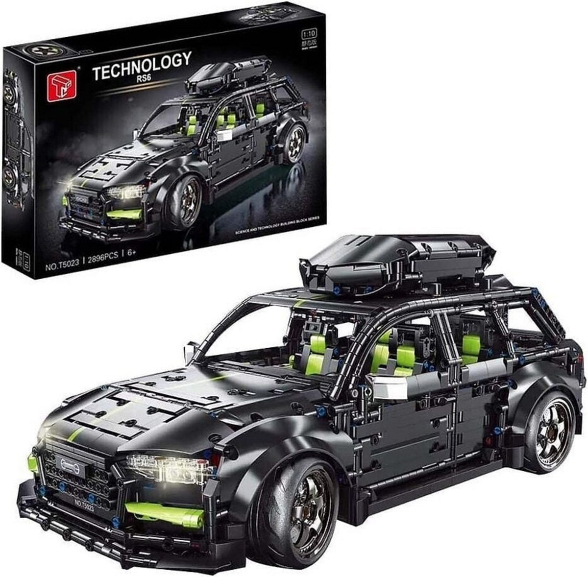 TaiGaoLe T5023 RS6 Sportscar – 2896 Teile Technik-Set | RS6 Klemmbaustein-Modell | 1:10 Supercar