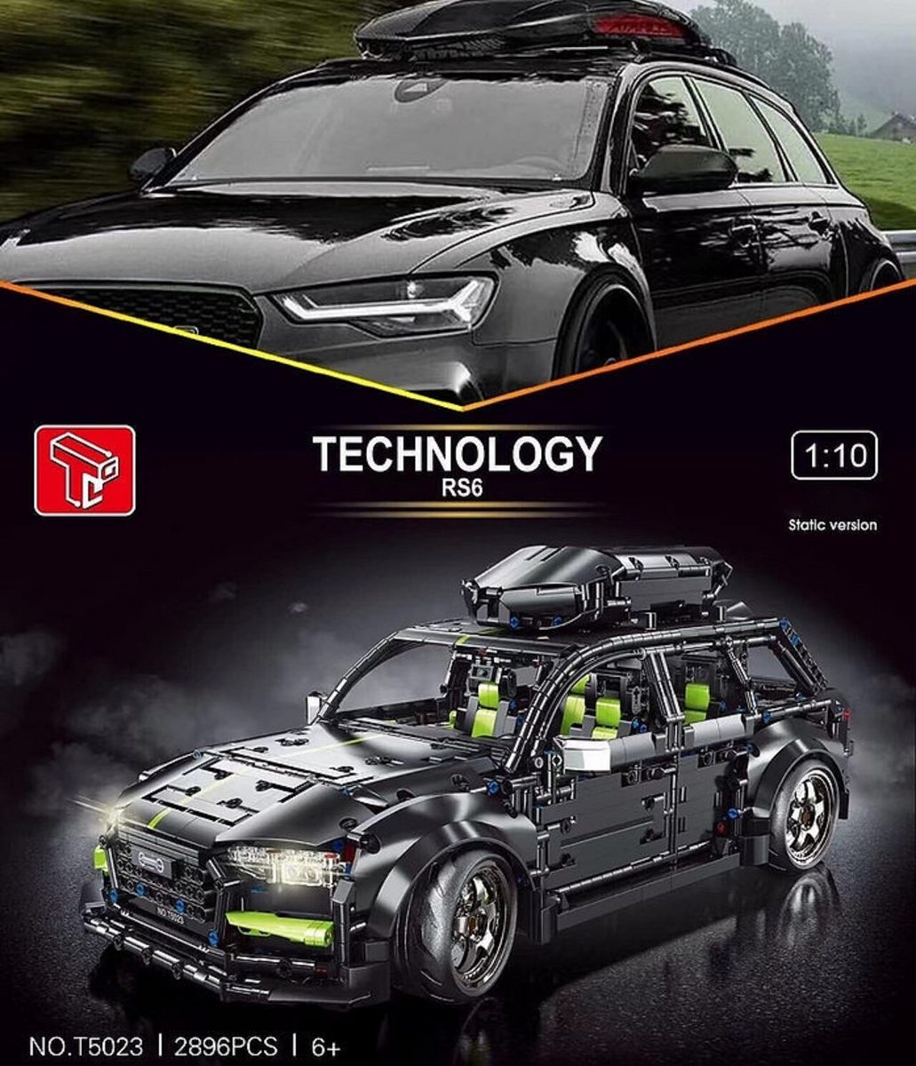 TaiGaoLe T5023 RS6 Sportscar – 2896 Teile Technik-Set | RS6 Klemmbaustein-Modell | 1:10 Supercar