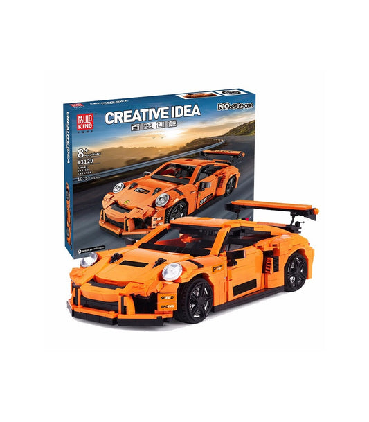 Mould King 13129 GT3-911 Sportwagen – 1072 Teile Klemmbaustein Modell | 1:14 Replica | Funktionale Details