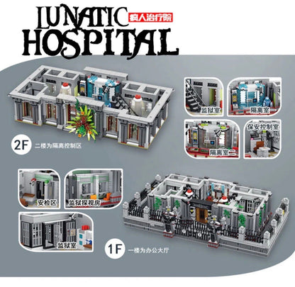 Panlos Lunatic Hospital – 7275 Teile Klemmbaustein-Set | Großes Horror-Modell | Display-Haus