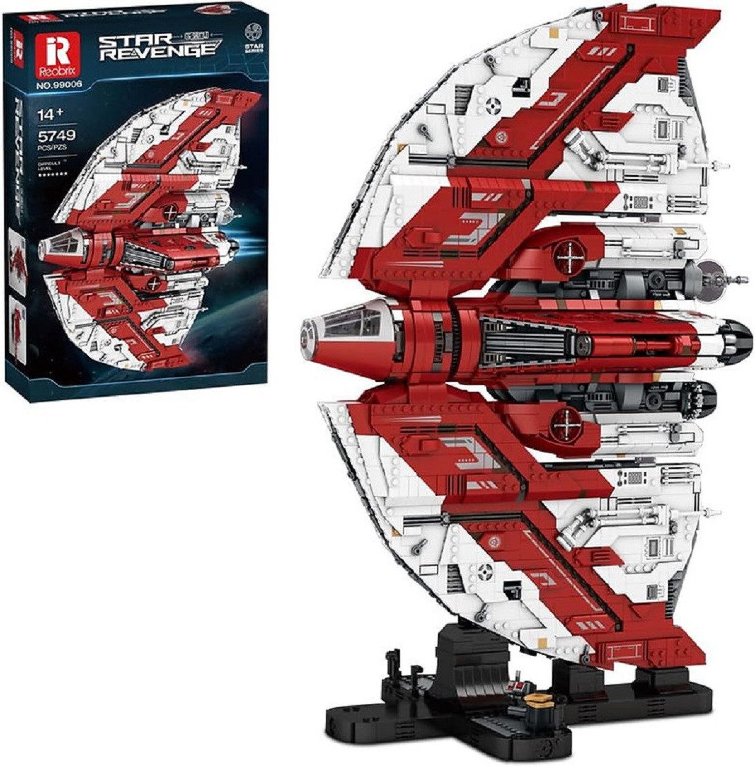 REOBRIX 99006 T6 Shuttle - 5749 Pieces Spaceship Building Block Set | Large Space Display Model