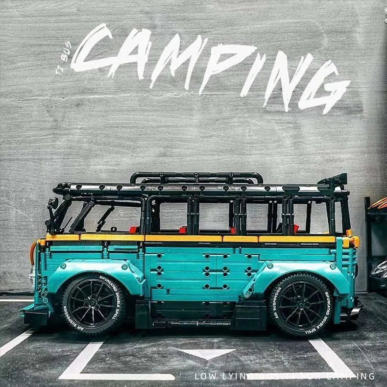 Caco Blocks C021 Technic T1 Bus – 2975 Teile Klemmbaustein-Campingbus | Technik-Modell