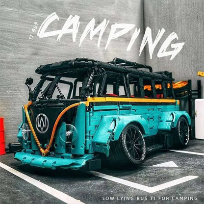 Caco Blocks C021 Technic T1 Bus – 2975 Teile Klemmbaustein-Campingbus | Technik-Modell