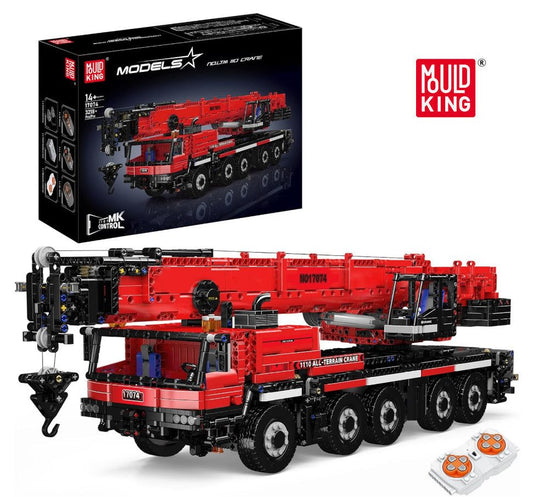 Mould King 17074 Roter Kran – 3218 Teile Technik-Kran | Großes Konstruktions-Set | Display-Modell
