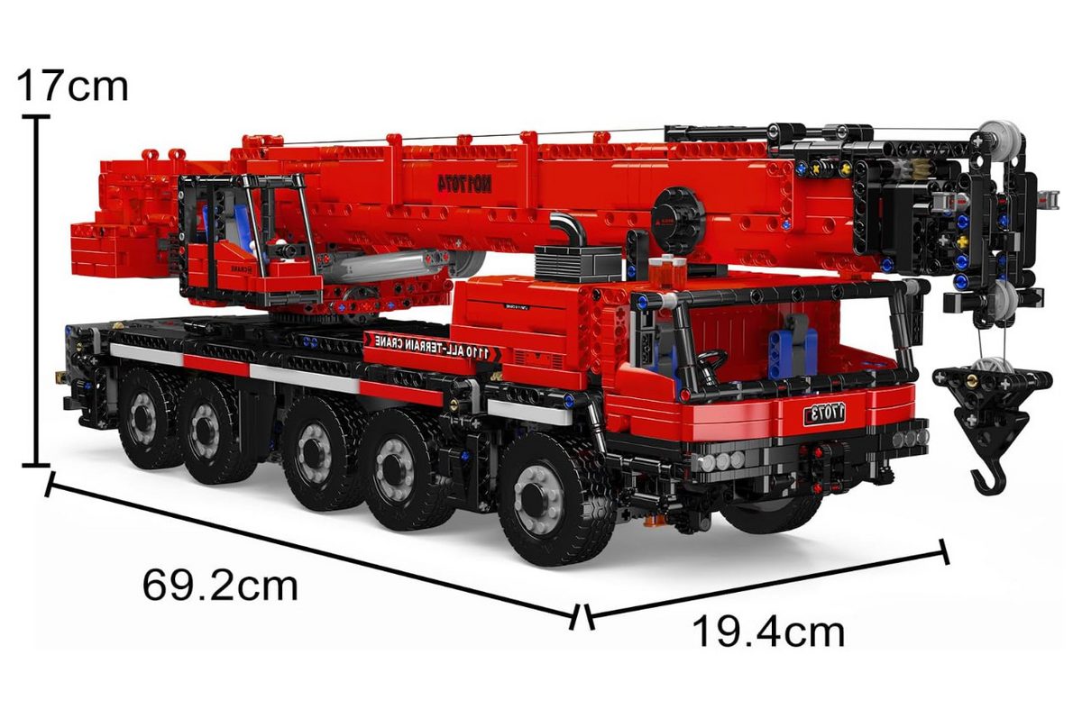 Mould King 17074 Roter Kran – 3218 Teile Technik-Kran | Großes Konstruktions-Set | Display-Modell
