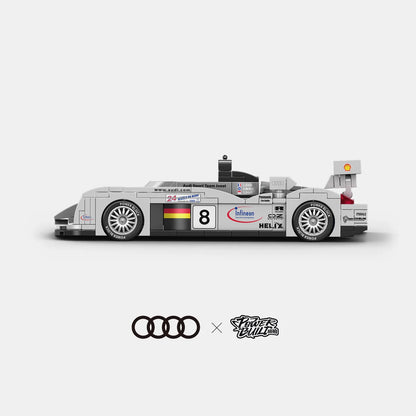 PowerBuild Audi R8 Le Mans 2000 – 1:32 Building Block Race Car | Detailed Sports Car Model