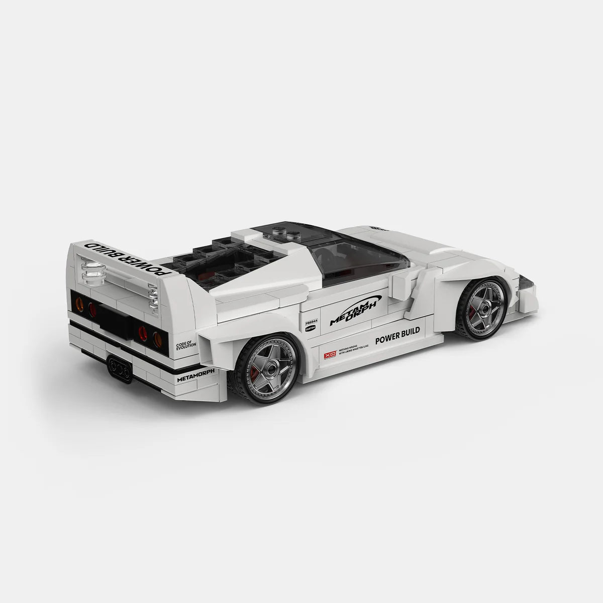 PowerBuild Metamorph F40 – 1:16 Klemmbaustein-Supercar | Detailreiches Ferrari-Modell