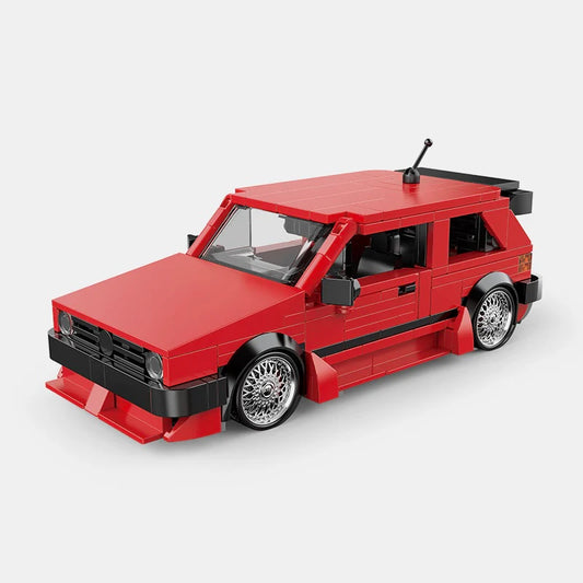 PowerBuild Golf MK2 GTI – 1:16 Klemmbaustein-Kultwagen | Detailreiches Retro-Auto-Modell